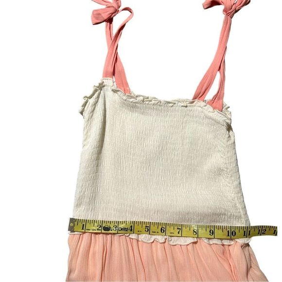 Women’s Tiered Color Block Smocked Maxi Dress-Tie Sleeves-See Description on SZ - Picture 8 of 16